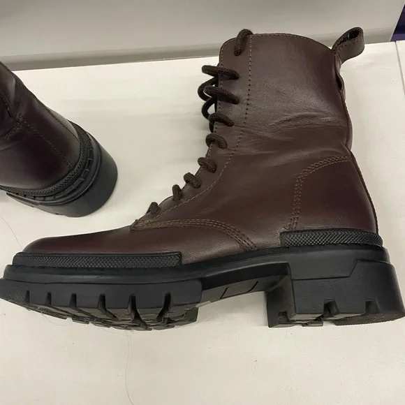 Steve Madden Brown Lace‑Up Combat Boots – Women’s Leather Boots - Picture 3 of 5